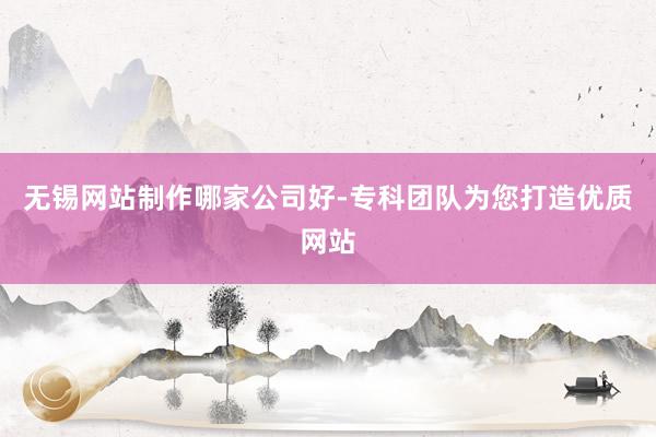 无锡网站制作哪家公司好-专科团队为您打造优质网站